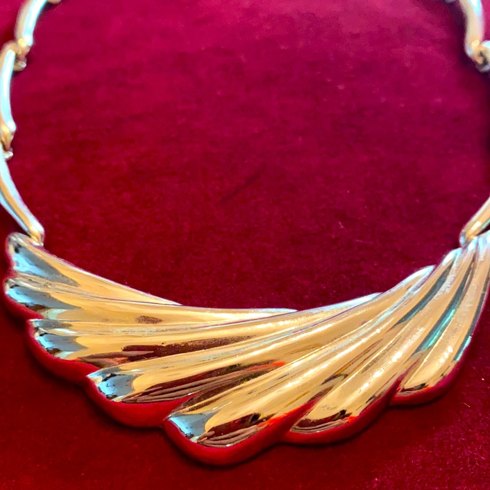 Vintage Trifari Silvertone Statement Necklace - image 2